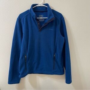 L.L. Bean Men's Deep Blue Quarter-Snap Fleece Pullover